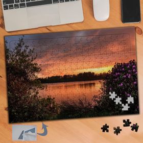 551 Çiçekler Arasından Gün Batımı 240 Parça Puzzle Yapboz Tablo