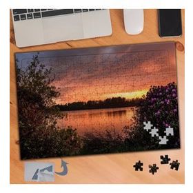 551 Çiçekler Arasından Gün Batımı 240 Parça Puzzle Yapboz Tablo
