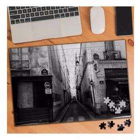 55555 Siyah Beyaz Paris Sokakları 240 Parça Puzzle Yapboz