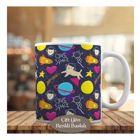 5571 Uzaydaki Kedi Astronot Baskılı Kupa Bardak