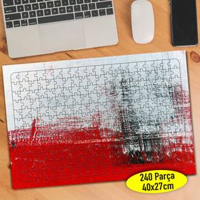 55812 Kırmızı Beyaz Siyah Boya Desenleri 240 Parça Puzzle Yapboz