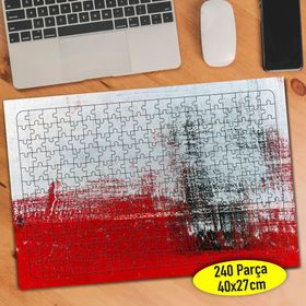 55812 Kırmızı Beyaz Siyah Boya Desenleri 240 Parça Puzzle Yapboz