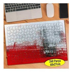 55812 Kırmızı Beyaz Siyah Boya Desenleri 240 Parça Puzzle Yapboz