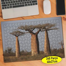 56072788 Sıralı Ağaç Manzarası Doğa 240 Parça Puzzle Yapboz