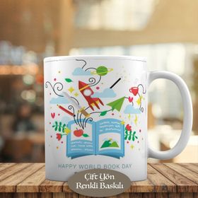 5618 Uçuşan Nesleler ve Kitap Baskılı Kupa Bardak