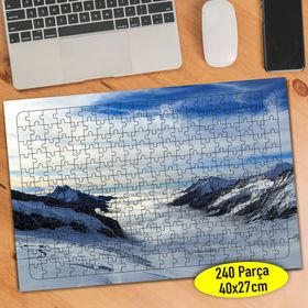56184999 İsviçre Karlı Dağ Manzarası 240 Parça Puzzle Yapboz