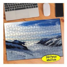 56184999 İsviçre Karlı Dağ Manzarası 240 Parça Puzzle Yapboz