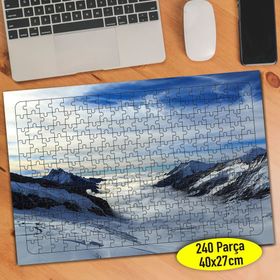 56184999 İsviçre Karlı Dağ Manzarası 240 Parça Puzzle Yapboz