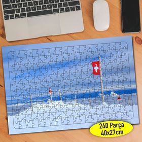 56185074 İsviçre Karlı Doğa Manzarası 240 Parça Puzzle Yapboz
