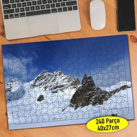 56185162 İsviçre Karlı Doğa Manzarası 240 Parça Puzzle Yapboz