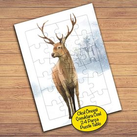 56335 Sevimli Dağ Geyiği Çocuklara Özel Puzzle Yapboz Tablo