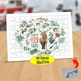 56482 Yeşil Yaprak Arasına Geyik 99 Parça Puzzle Yapboz Tablo