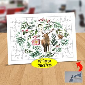 56482 Yeşil Yaprak Arasına Geyik 99 Parça Puzzle Yapboz Tablo