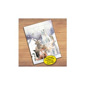 56527 Karlı Kış Mevsimi Hayvanlar Çocuklara Özel Puzzle Yapboz Tablo
