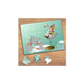 565789 Neşeli Çocuk Ve Leylek Çocuklara Özel Puzzle Yapboz Tablo