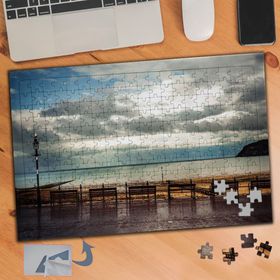 566 Sahil Kenarındaki Banklar 240 Parça Puzzle Yapboz Tablo