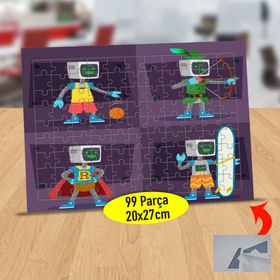 574 Süper Teknolojik Robotlar 99 Parça Puzzle Yapboz Tablo