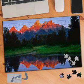 574 Turuncu Tepeli Dağlar Doğa 240 Parça Puzzle Yapboz Tablo
