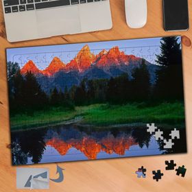 574 Turuncu Tepeli Dağlar Doğa 240 Parça Puzzle Yapboz Tablo
