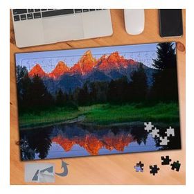574 Turuncu Tepeli Dağlar Doğa 240 Parça Puzzle Yapboz Tablo