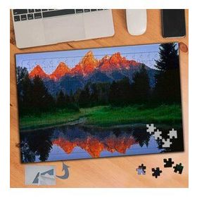 574 Turuncu Tepeli Dağlar Doğa 240 Parça Puzzle Yapboz Tablo