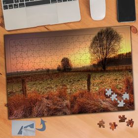 576 Gün Batımında Boş Arazi 240 Parça Puzzle Yapboz Tablo