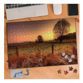 576 Gün Batımında Boş Arazi 240 Parça Puzzle Yapboz Tablo