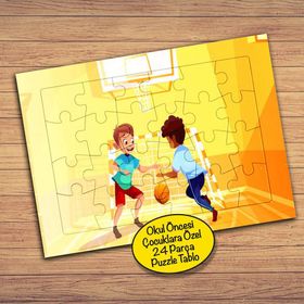 578 Basketbol Oynayan Arkadaşlar 24 Parça Çocuklara Özel Yapboz Tablo