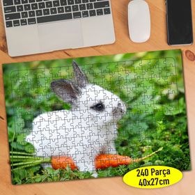57941839 Havuç Yiyen Sevimli Tavşan 240 Parça Puzzle Yapboz