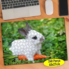 57941839 Havuç Yiyen Sevimli Tavşan 240 Parça Puzzle Yapboz
