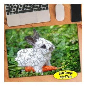 57941839 Havuç Yiyen Sevimli Tavşan 240 Parça Puzzle Yapboz