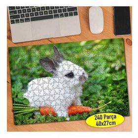 57941839 Havuç Yiyen Sevimli Tavşan 240 Parça Puzzle Yapboz