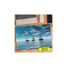 580256 Mavi Denizde Dizili Halka Taşlar 240 Parça Puzzle Yapboz