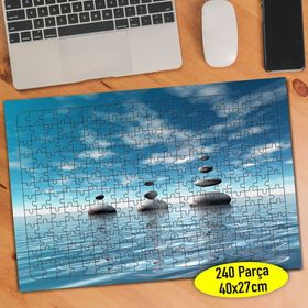 580256 Mavi Denizde Dizili Halka Taşlar 240 Parça Puzzle Yapboz