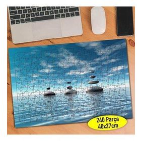 580256 Mavi Denizde Dizili Halka Taşlar 240 Parça Puzzle Yapboz