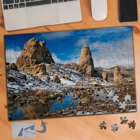 585 Karlı Kayalıklar Manzara 240 Parça Puzzle Yapboz Tablo
