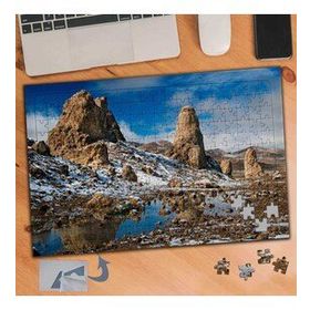 585 Karlı Kayalıklar Manzara 240 Parça Puzzle Yapboz Tablo