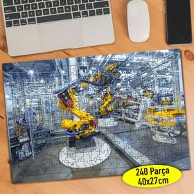 590852 Araba Yapan Robotlar Endüstri 240 Parça Puzzle Yapboz