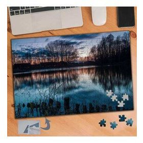 591 Mavi Yansımalı Gölet Ağaçlar 240 Parça Puzzle Yapboz Tablo