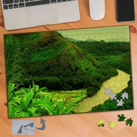 594 Yeşil Dağlarda Nehir 240 Parça Puzzle Yapboz Tablo