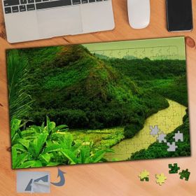 594 Yeşil Dağlarda Nehir 240 Parça Puzzle Yapboz Tablo