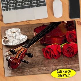59570059 Güller ve Keman Romantik Ortam 240 Parça Puzzle Yapboz