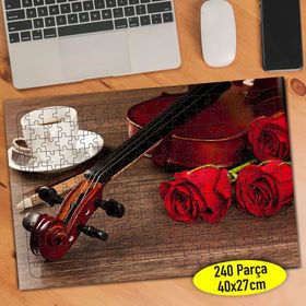 59570059 Güller ve Keman Romantik Ortam 240 Parça Puzzle Yapboz