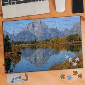 596 Gölete Yansıyan Dağ 240 Parça Puzzle Yapboz Tablo