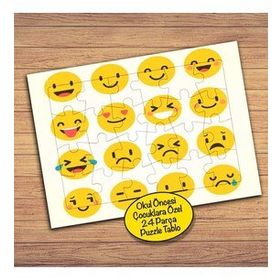 596 Gülücük Emoji Smiley 24 Parça Çocuklara Özel Yapboz Tablo