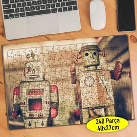 598 Nostajik Robot Oyuncaklar Fotoğrafı 240 Parça Puzzle Yapboz