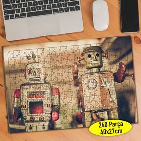 598 Nostajik Robot Oyuncaklar Fotoğrafı 240 Parça Puzzle Yapboz