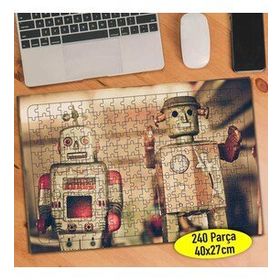 598 Nostajik Robot Oyuncaklar Fotoğrafı 240 Parça Puzzle Yapboz