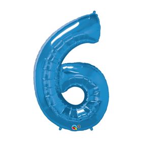 6 Rakam Grabo Mavi 100 cm Folyo Balon