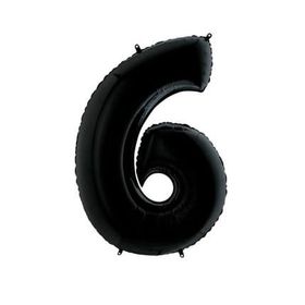 6 Rakam Siyah 100 cm Folyo Balon